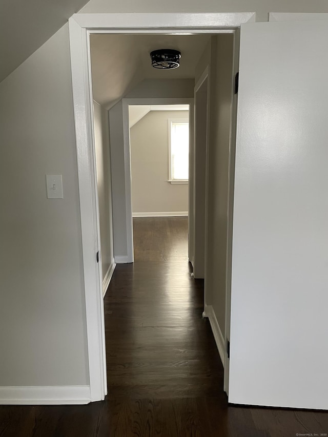 63 Barraclough Ave, Hamden, CT 06517 - hall with lofted ceiling and dark wood-style flooring