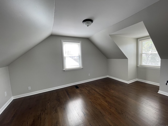 63 Barraclough Ave, Hamden, CT 06517 - additional living space with vaulted ceiling, plenty of natural light, and dark wood-style flooring