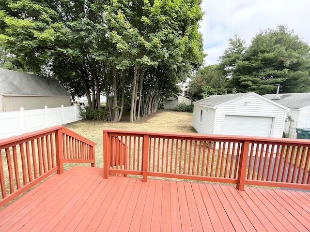 63 Barraclough Ave, Hamden, CT 06517 - wooden deck featuring an outbuilding and a garage