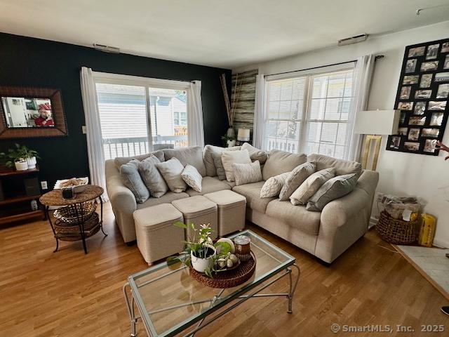 2390 State St Apt 7J, Hamden, CT 06517 - living area featuring light wood finished floors