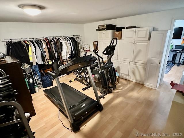 2390 State St Apt 7J, Hamden, CT 06517 - workout area featuring light wood-style flooring