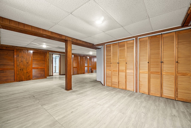128 Auburn St, Stratford, CT 06614 - finished below grade area featuring a drop ceiling