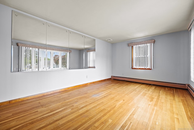 128 Auburn St, Stratford, CT 06614 - empty room featuring wood-type flooring and baseboard heating