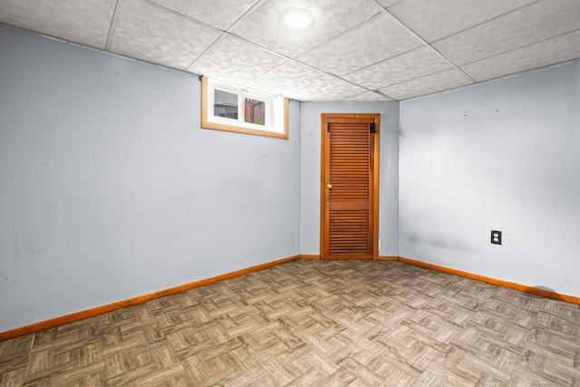 128 Auburn St, Stratford, CT 06614 - below grade area featuring a drop ceiling