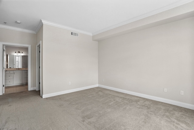 142 E Ave Unit A302, Norwalk, CT 06851 - unfurnished room with ornamental molding, carpet floors, and a smoke detector