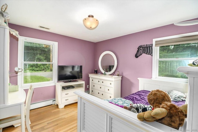 129 Russell Ave, Orange, CT 06477 - bedroom with a baseboard radiator and light wood finished floors