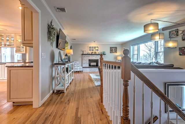 662 Booth Hill Rd, Trumbull, CT 06611 - hall featuring light wood-type flooring and ornamental molding