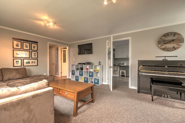 662 Booth Hill Rd, Trumbull, CT 06611 - carpeted living room with ornamental molding