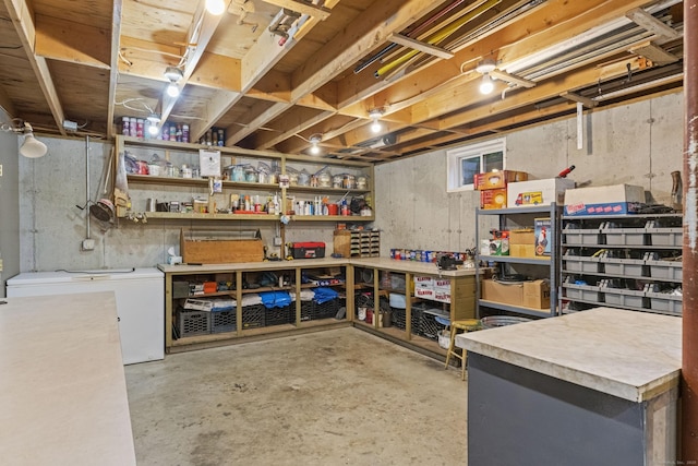 187 Chaplin Rd, Eastford, CT 06242 - unfinished below grade area with a workshop area and washer and dryer