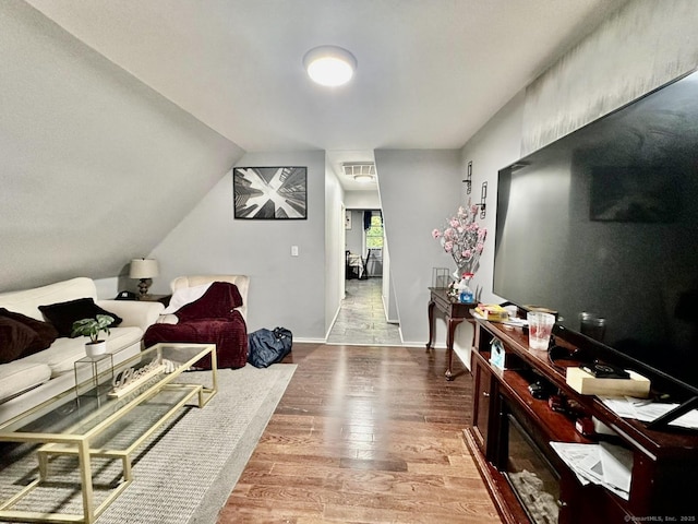 57 Houston St, New Haven, CT 06513 - living room with wood finished floors and lofted ceiling