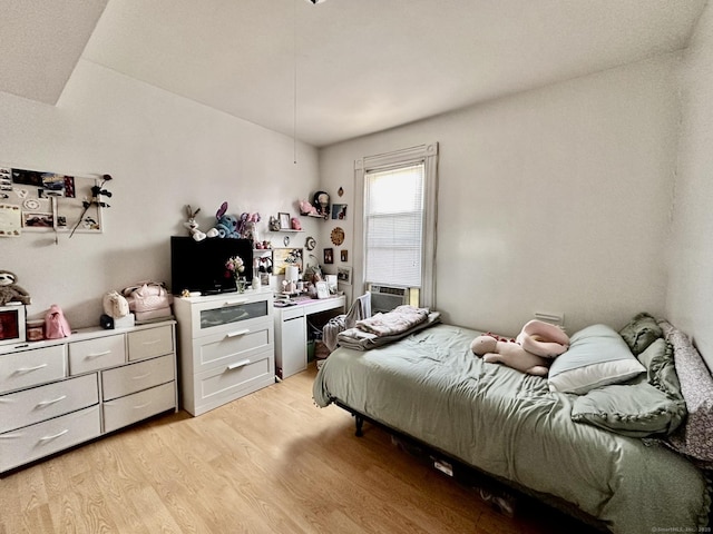 57 Houston St, New Haven, CT 06513 - bedroom featuring light wood-type flooring and cooling unit