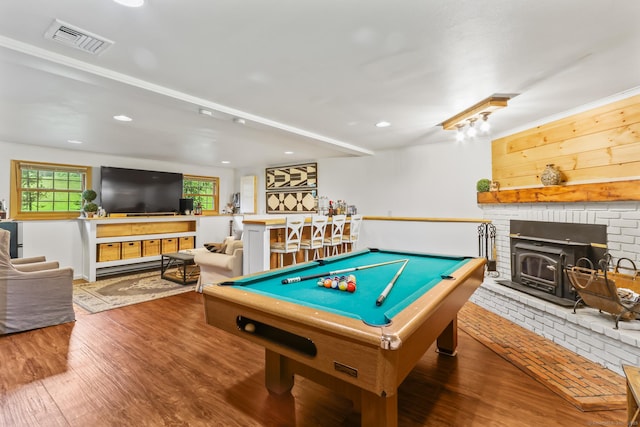 16 Pond Crest Rd, Danbury, CT 06811 - playroom with wood finished floors, billiards table, and recessed lighting