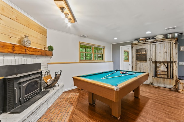 16 Pond Crest Rd, Danbury, CT 06811 - recreation room with billiards, recessed lighting, and wood finished floors
