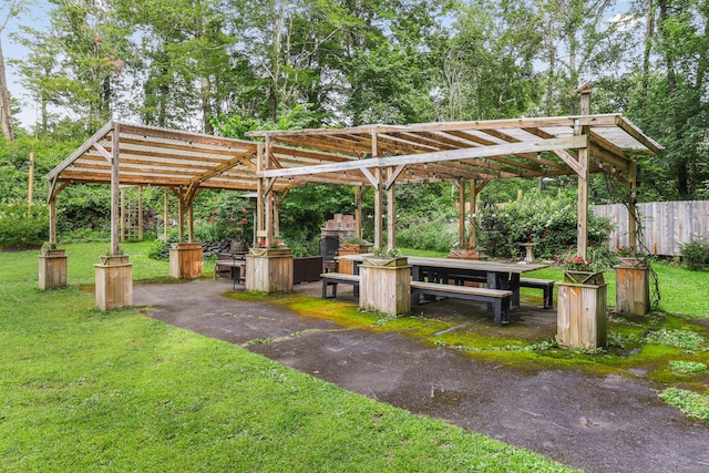 16 Pond Crest Rd, Danbury, CT 06811 - view of community with a pergola, view of scattered trees, and a patio