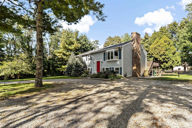 420 Newcomb Rd, North Kingston, Rhode Island, RI 02852 - raised ranch with a chimney and stairway
