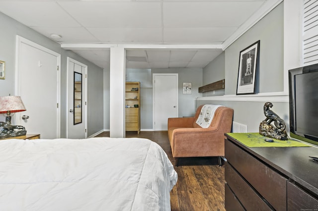 420 Newcomb Rd, North Kingston, Rhode Island, RI 02852 - bedroom featuring a paneled ceiling and dark wood-style flooring