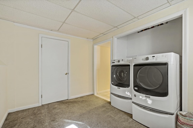 420 Newcomb Rd, North Kingston, Rhode Island, RI 02852 - laundry area featuring independent washer and dryer and carpet