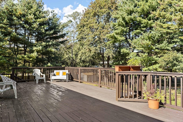 420 Newcomb Rd, North Kingston, Rhode Island, RI 02852 - wooden deck featuring view of scattered trees