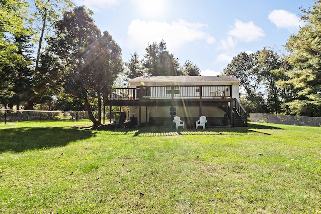 420 Newcomb Rd, North Kingston, Rhode Island, RI 02852 - back of property with stairway and a wooden deck