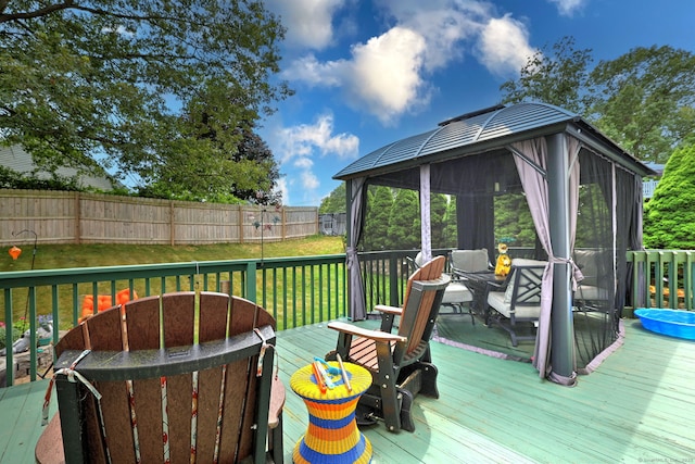 68 Benjamin Rd, East Haven, CT 06513 - wooden terrace with a fenced backyard and a gazebo