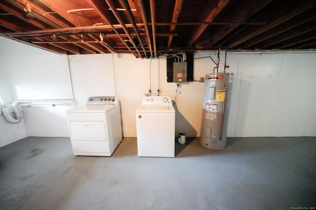 50 E Hill Rd Apt 2H, Canton, CT 06019 - unfinished below grade area with independent washer and dryer, electric water heater, and electric panel