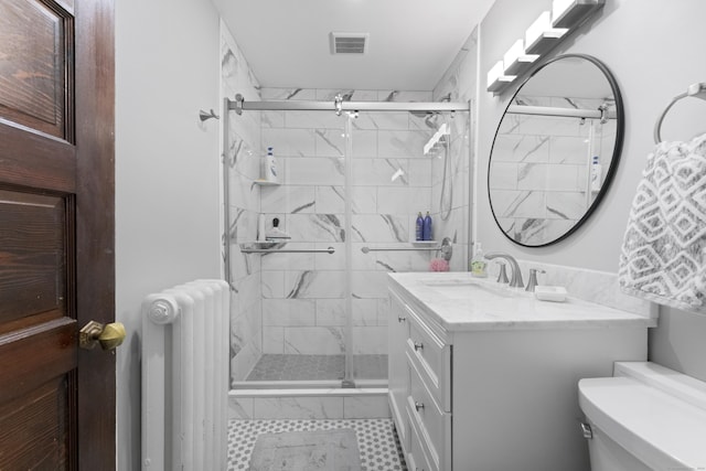 1176 Ocean Ave, New London, CT 06320 - full bath with radiator, vanity, and a shower stall