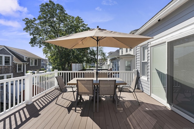 1176 Ocean Ave, New London, CT 06320 - deck featuring outdoor dining area and a residential view