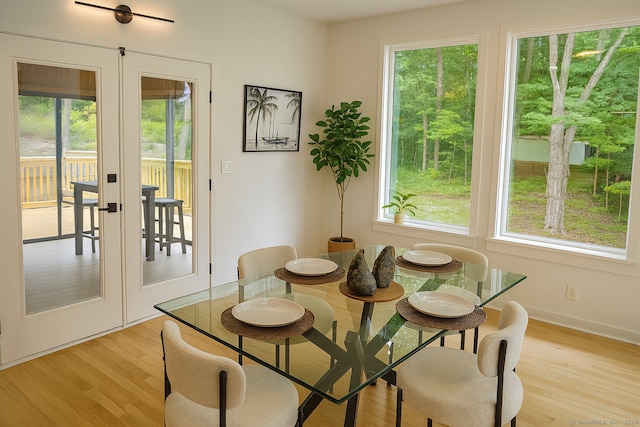 765 Durham Rd, Guilford, CT 06437 - dining area with french doors, plenty of natural light, and light wood-style flooring