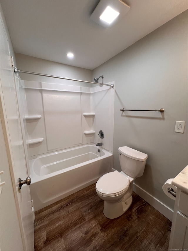 8 Hamre Ln Unit A, Branford, CT 06405 - full bathroom featuring wood finished floors, vanity, tub / shower combination, and recessed lighting