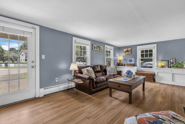 18 Lynde St, Old Saybrook, CT 06475 - living area with a baseboard radiator and wood finished floors