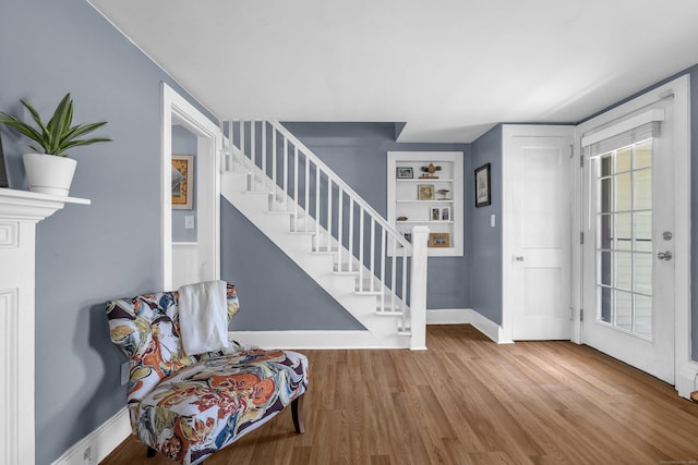 18 Lynde St, Old Saybrook, CT 06475 - entryway with stairs and wood finished floors