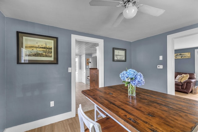18 Lynde St, Old Saybrook, CT 06475 - dining area featuring ceiling fan and light tile patterned floors