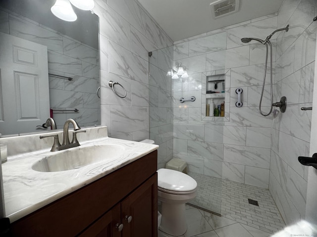 4 Skylark Ln Unit 4, Killingly, CT 06239 - full bath with vanity, a tile shower, and tile walls