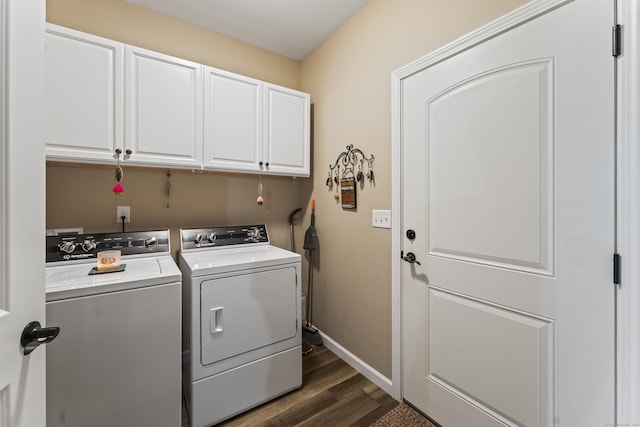 32 Mockingbird Dr Unit 32, Killingly, CT 06239 - laundry room featuring cabinet space, independent washer and dryer, and dark wood-style floors
