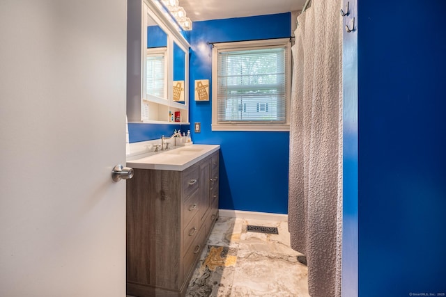 93 Kettletown Woods Rd, Southbury, CT 06488 - bathroom featuring vanity and marble finish flooring