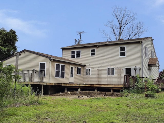 947 Ekonk Hill Rd, Voluntown, CT 06384 - rear view of house with a deck and a lawn