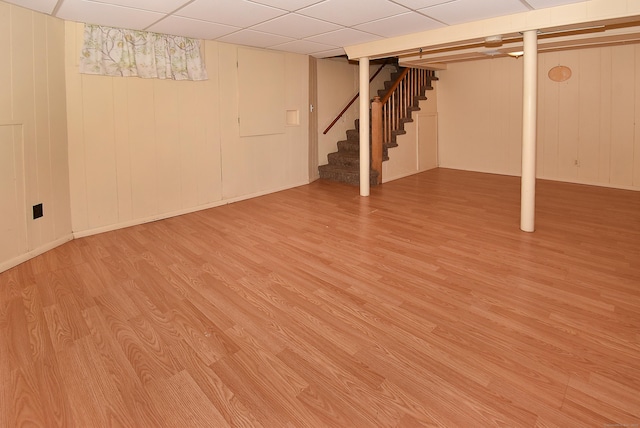 20 Tumble Brook Rd, Rocky Hill, CT 06067 - finished below grade area with light wood-type flooring, stairway, and a paneled ceiling