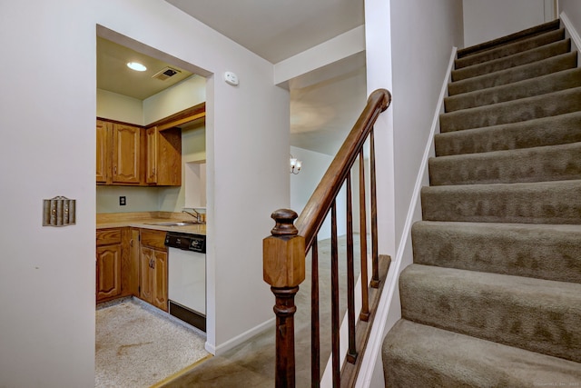 25 Janet Cir Unit F, Bridgeport, CT 06606 - stairway featuring carpet floors and a chandelier