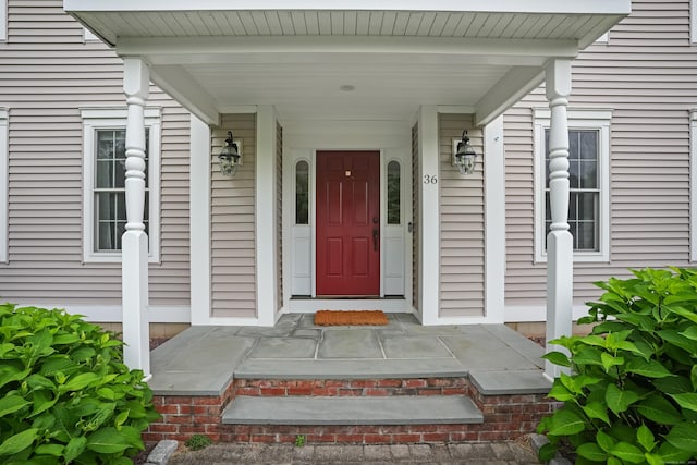 36 Blueberry Ln, Canton, CT 06019 - doorway to property featuring covered porch