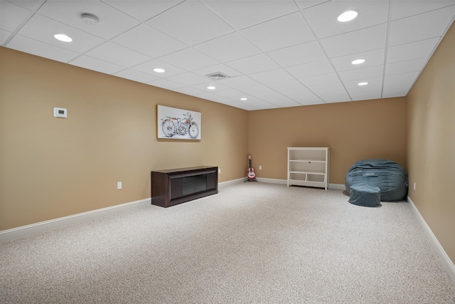 36 Blueberry Ln, Canton, CT 06019 - interior space with carpet, a drop ceiling, and recessed lighting
