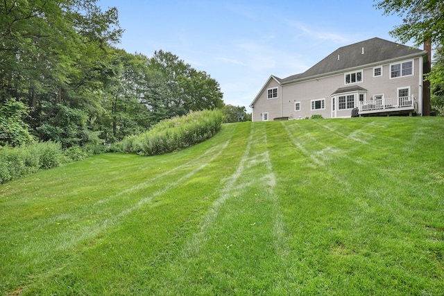 36 Blueberry Ln, Canton, CT 06019 - view of green lawn featuring a wooden deck