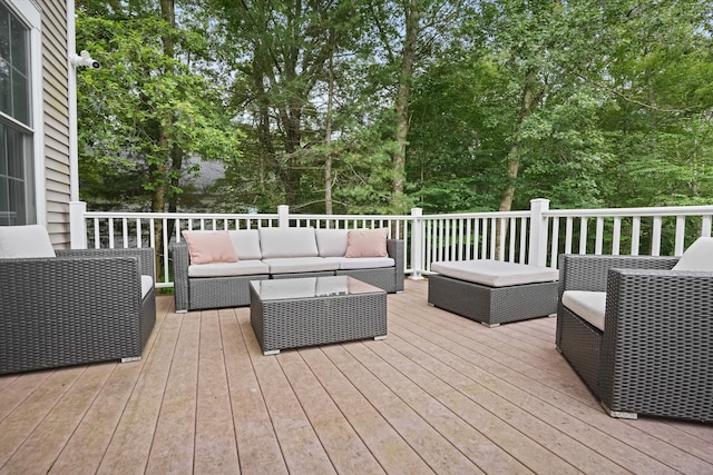36 Blueberry Ln, Canton, CT 06019 - deck featuring an outdoor living space and view of wooded area