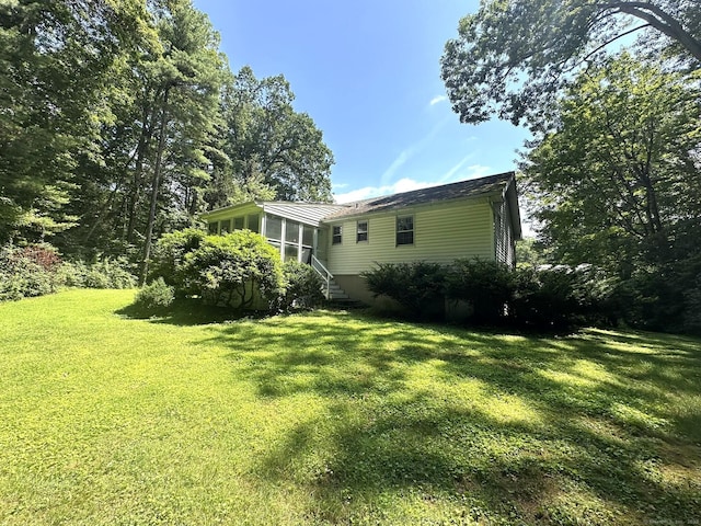 51 Westridge Dr, Avon, CT 06001 - view of grassy yard with a sunroom