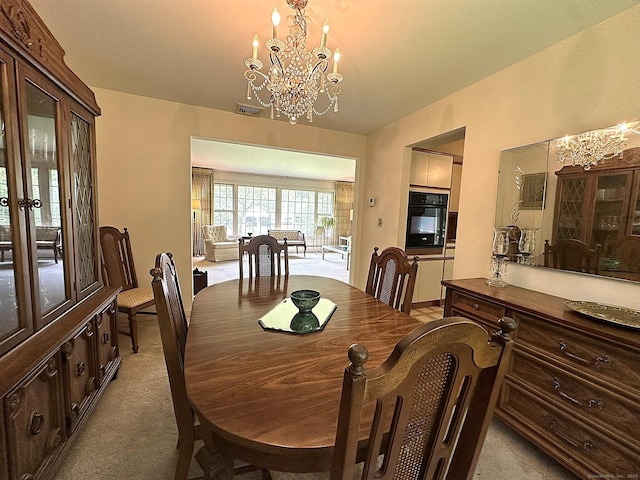 51 Westridge Dr, Avon, CT 06001 - dining room featuring a chandelier and light colored carpet