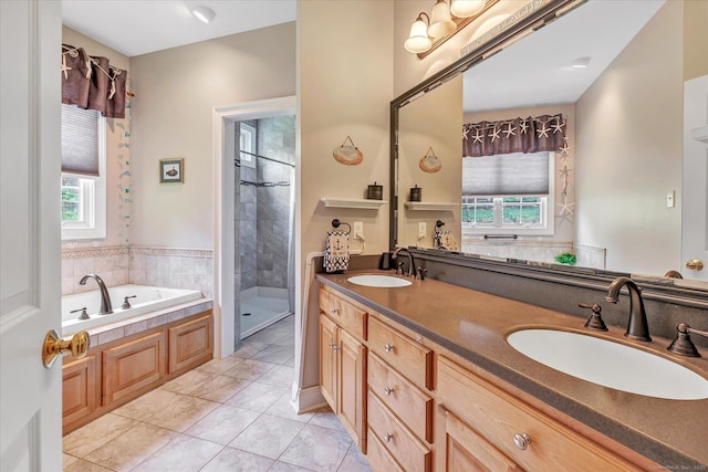 24 Windflower Ln, Shelton, CT 06484 - full bathroom featuring plenty of natural light, a stall shower, a garden tub, and double vanity