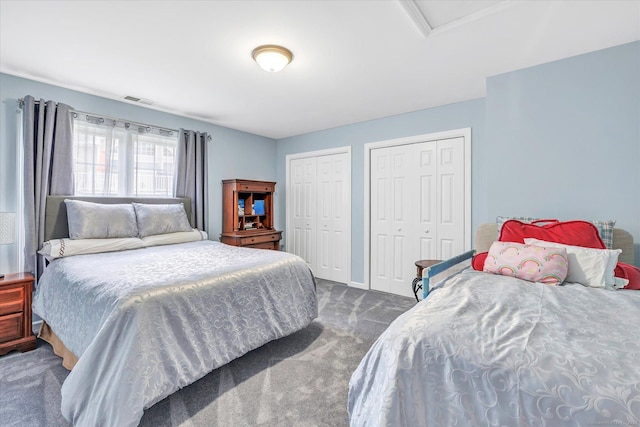 24 Windflower Ln, Shelton, CT 06484 - carpeted bedroom featuring multiple closets and attic access