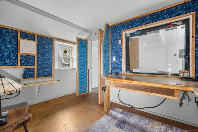 1276 N Ave, Stratford, CT 06614 - bathroom featuring wallpapered walls and concrete floors