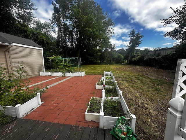 855 Thompsonville Rd, Suffield, CT 06078 - view of grassy yard with a garden and a patio area