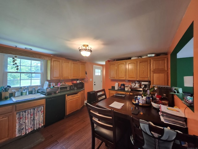 5 Cascio Rd, Ansonia, CT 06401 - kitchen featuring dishwasher, dark wood finished floors, and dark countertops