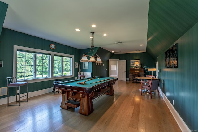 370 Northrop St, Bridgewater, CT 06752 - recreation room featuring billiards table, wood-type flooring, and recessed lighting